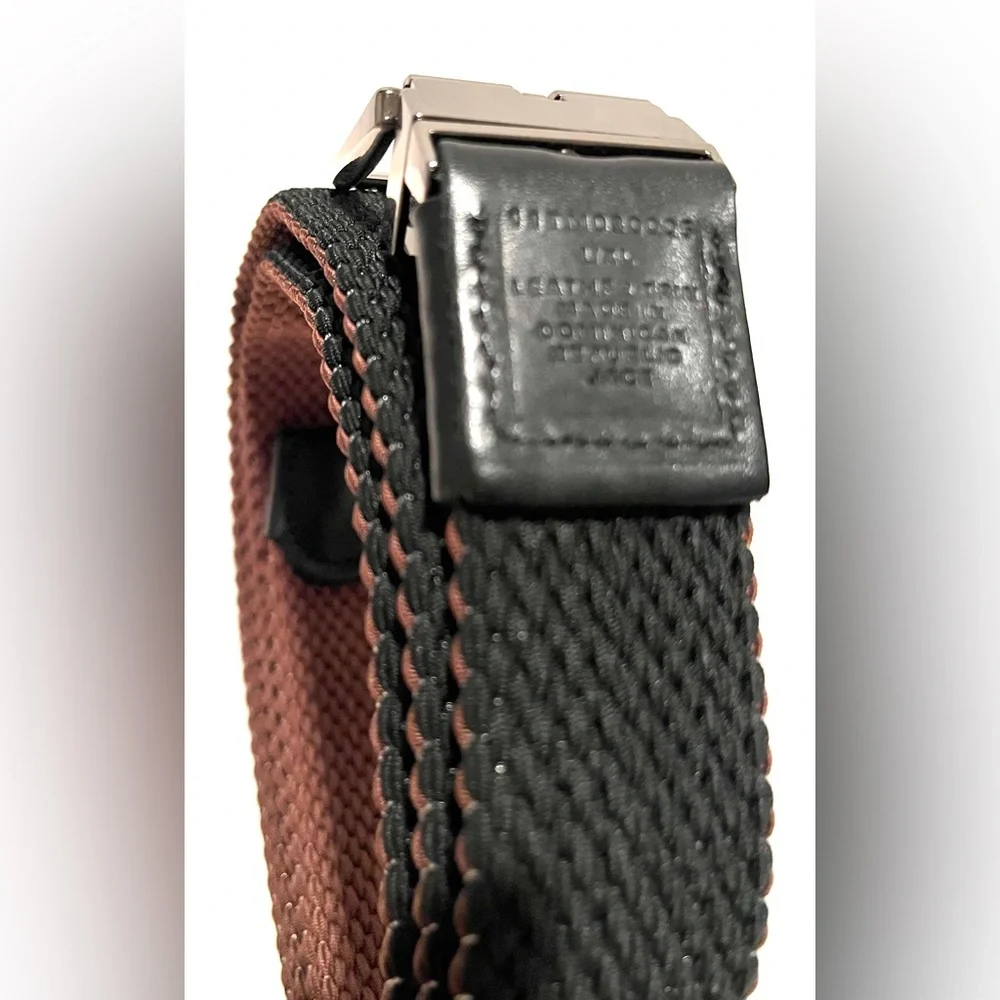 NWOT -Tommy Bahama Men’s Woven Reversible Belt-Brown/Black w.Silver Buckle- L/XL